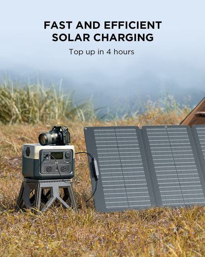 ECOFLOW RIVER 2 Max Solar Generator 512Wh Long-life LiFePO4 Portable Power Station& 160W Solar Panel for Home Backup Power, Camping & RVs 100% Charged in 60m with 3000+ Cycles & Up to 1000W Output