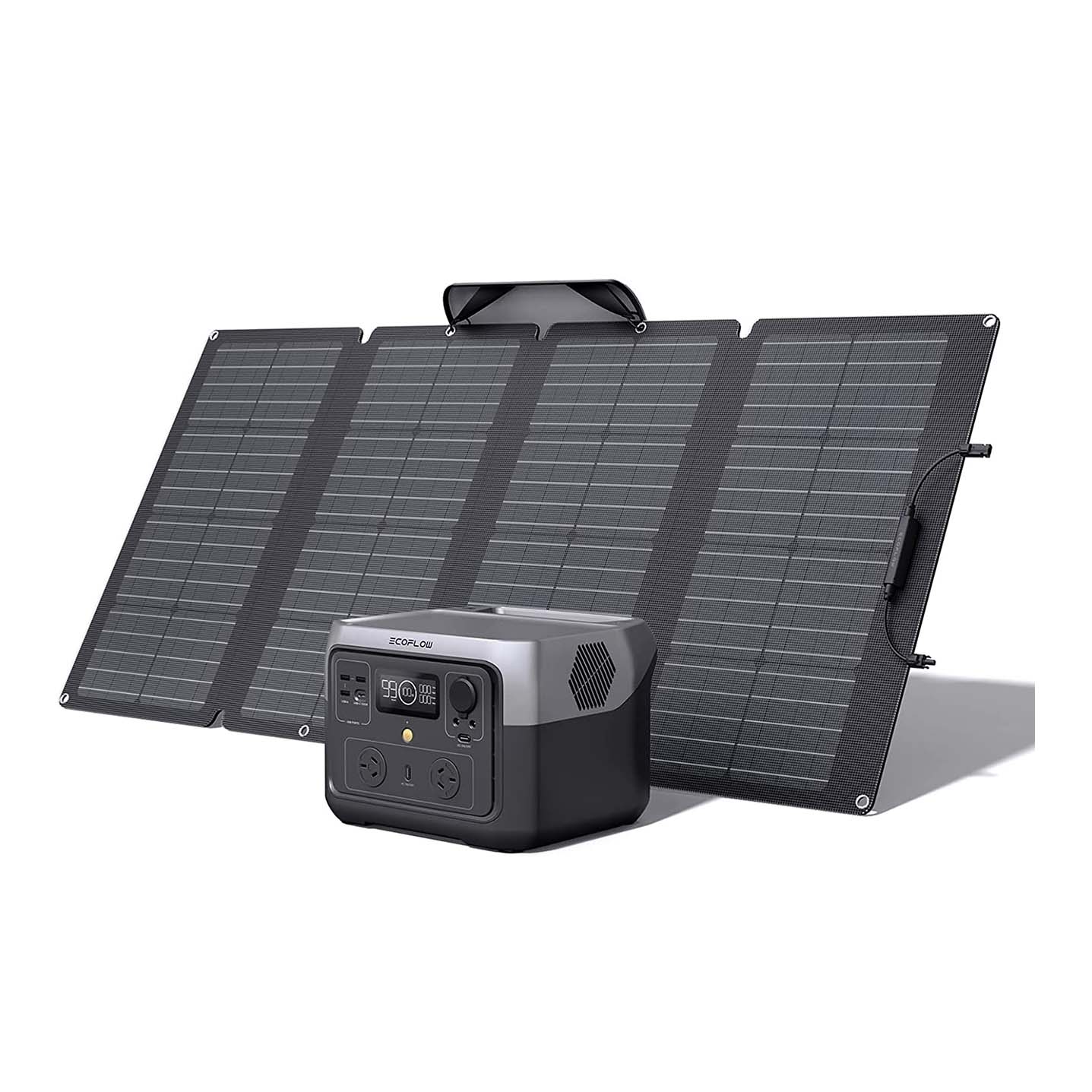 ECOFLOW RIVER 2 Max Solar Generator 512Wh Long-life LiFePO4 Portable Power Station& 160W Solar Panel for Home Backup Power, Camping & RVs 100% Charged in 60m with 3000+ Cycles & Up to 1000W Output