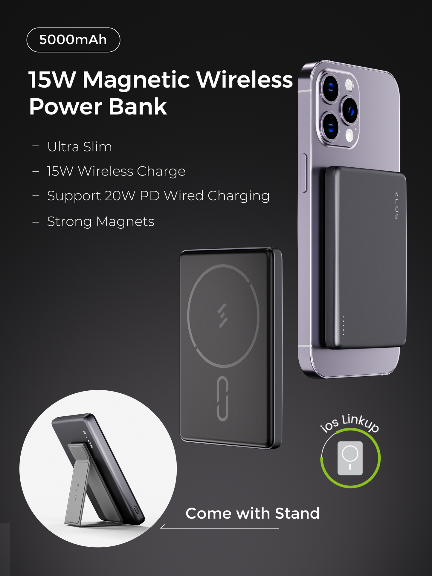 15W Magnetic Wireless Power Bank